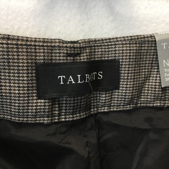 Talbots  Wool Blend Houndstooth Plaid Newport Pant - Picture 8 of 12